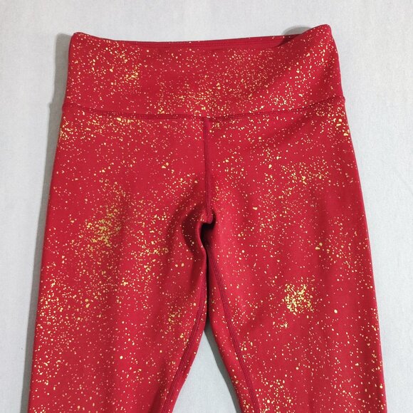 ZYIA Active Leggings women's size 6-8 red with gold decoration Sporty Yoga - Picture 2 of 11